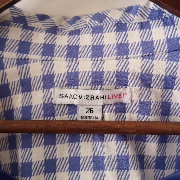 Lovely Like-new Isaac Mizrahi One Button Blazer 3/4 Sleeves White & Blue Size 26 - Picture 2 of 8